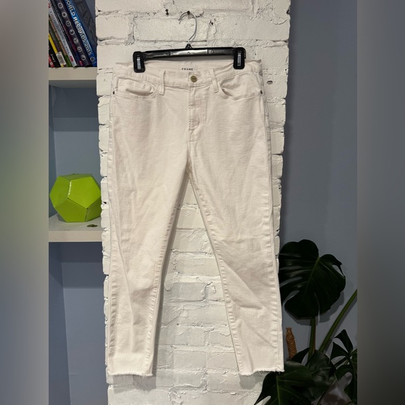 Frame Le‎ Skinny de Jeanne Denim Women's White Jeans Size 30 - Picture 2 of 8